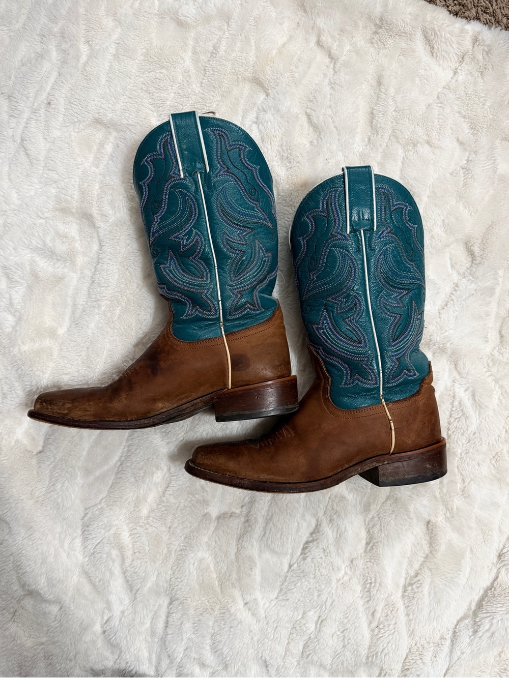 Nocona / Teal Embroidered Shaft Cowboy Boots SEND ME UR OFFER